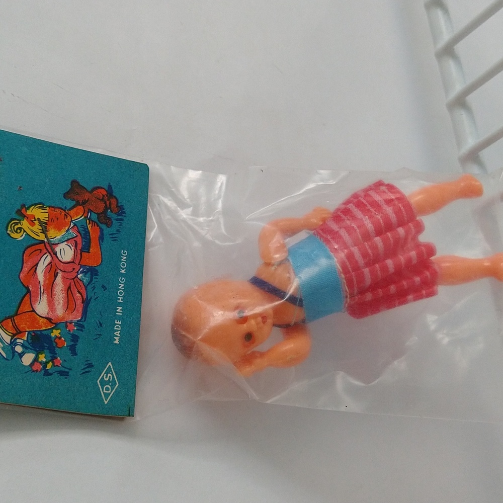 Vintage Doll Dollhouse Miniature Celluloid Plastic 3" Hong Kong NIP - Picture 3 of 3